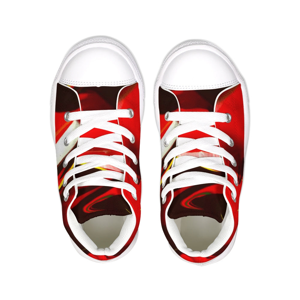 Red Dance Collection Kids Hightop Canvas Shoe