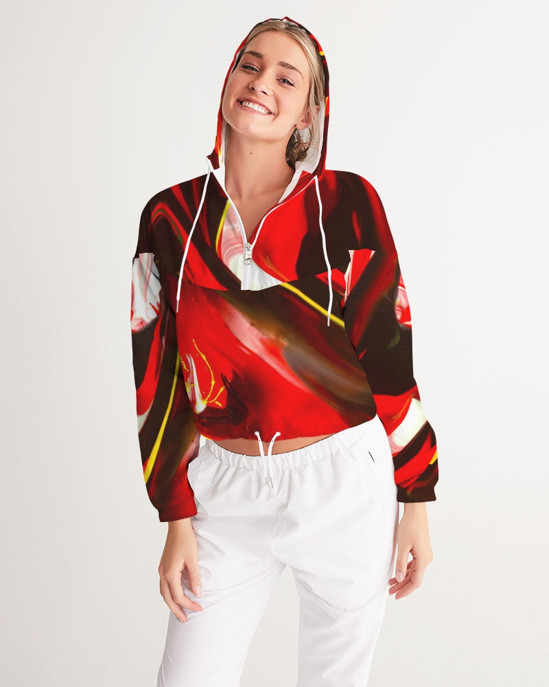 Red Dance Collection Women's Cropped Windbreaker