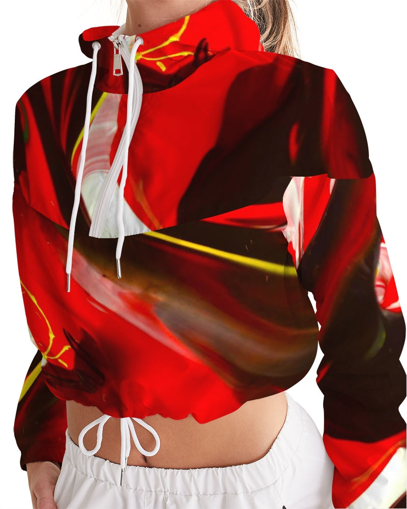 Red Dance Collection Women's Cropped Windbreaker